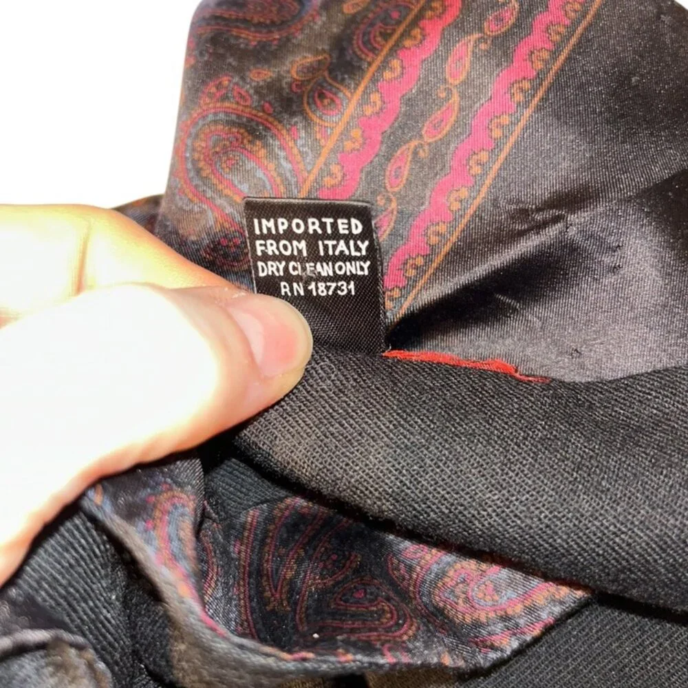Paisley burgundy SILK ITALY PAISLEY dbl faced reversible unisex mens scarf